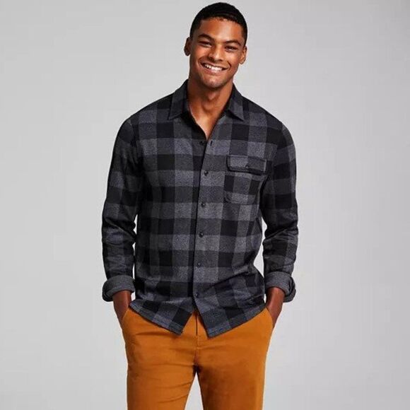 And Now This Men's Heavyweight Plaid Long-Sleeve Button-Up Shirt - Picture 1 of 1